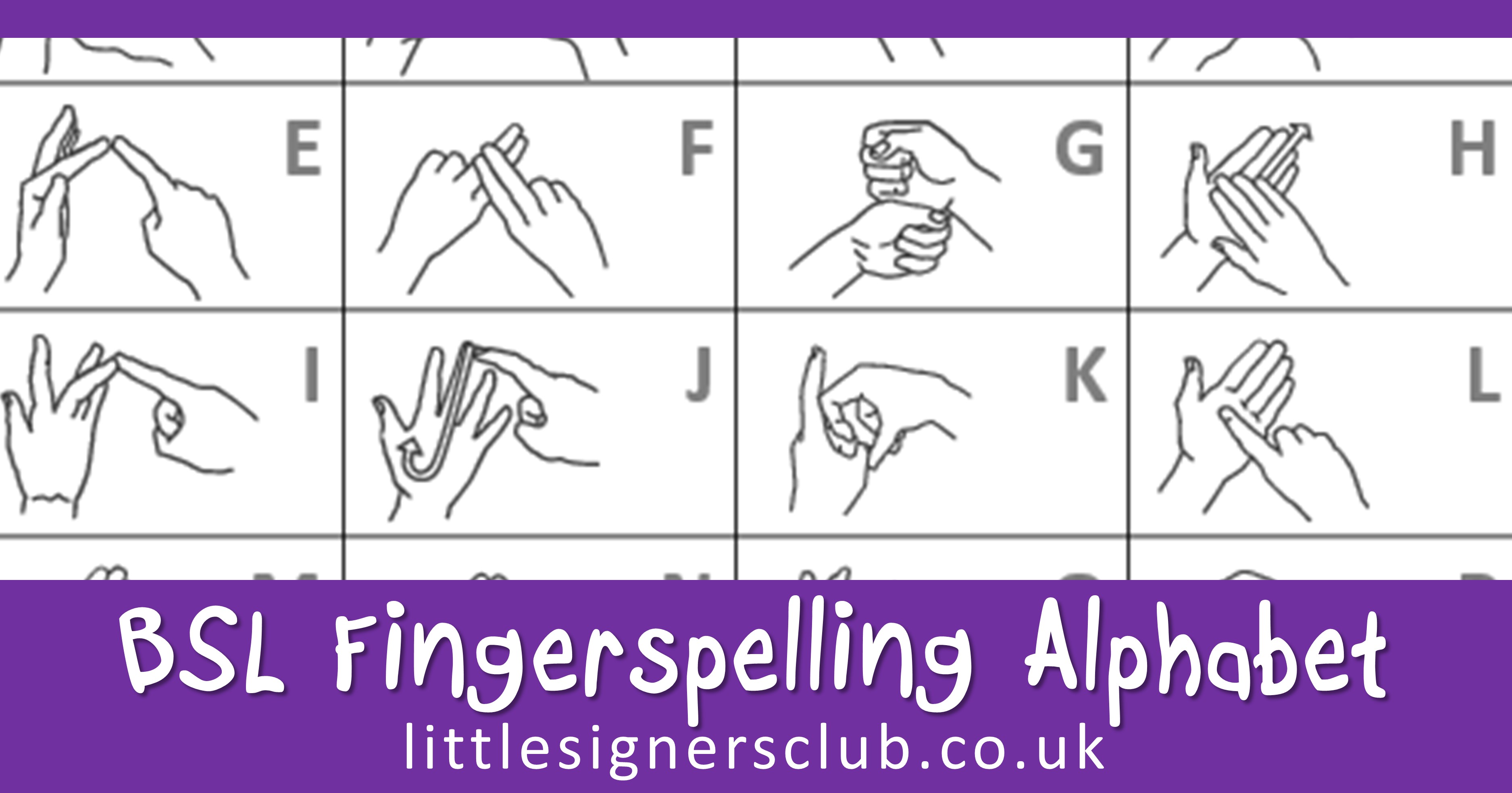 Little Signers Club British Sign Language Fingerspelling Alphabet 